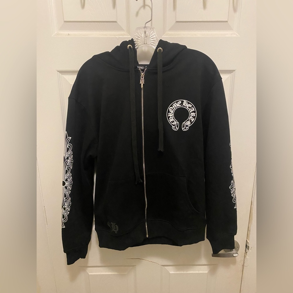 Chrome hearts Horseshoe Floral Cross sleeve hoodie